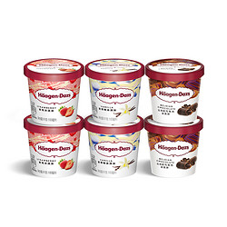 Häagen·Dazs 哈根达斯 草莓香草巧克力冰淇淋合装 82g*6杯