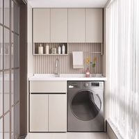 梵宜 蜂窝铝阳台洗衣机一体柜组合滚筒带搓板洗衣槽池台一体柜