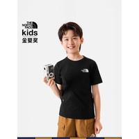 北面 童装男女童纯棉短袖T恤户外透气24春夏899E TKO/黑色 薄款 150cm L（150/72）