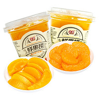 丰岛鲜果捞对开黄桃橘子塑杯罐头197g*8儿童休闲零食配料添加少