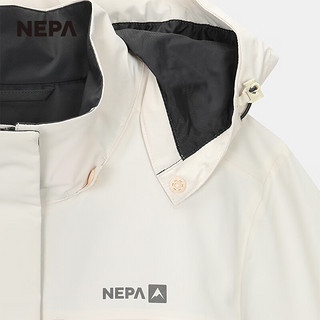 NEPA耐葩2024春夏户外女士冲锋衣防水夹克可拆卸连帽外套7K20509 雾粉红色H07 175/96A（105）