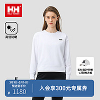 HELLY HANSEN, HHhh24春季男女款休闲舒适简约长袖T恤防晒 白色-女 S