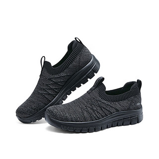 斯凯奇（Skechers）女子舒适一脚蹬100693 黑色/BLK 37.5 