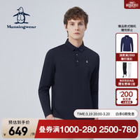万星威（Munsingwear）高尔夫24春夏男士翻领长袖T恤休闲运动Polo衫 N100 L