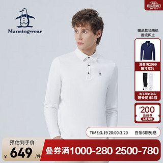 Munsingwear 万星威 高尔夫24春夏男士翻领长袖T恤休闲运动Polo衫 N921 LLL