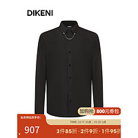 迪柯尼（DIKENI）品牌男装2024春时尚商务宴会易打理黑色长袖正装衬衫 黑色 39/88A