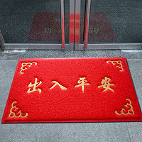 DIYIN 迪茵 家用出入平安入户门丝圈红毯子欢迎光临防滑地毯 富贵60*90cm定制