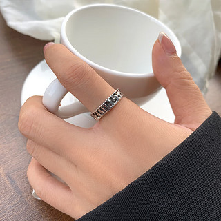 素圈925银戒指不掉色小众设计感ins风饰品简约戒指