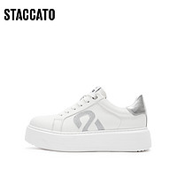 STACCATO 思加图 2024春季新款时尚小白鞋厚底增高板鞋运动休闲鞋女S1026AM4