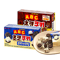 LOTTE 乐天 韩国乐天ABC巧克力曲奇饼干奶油味LOTTE小零食黑白巧字母