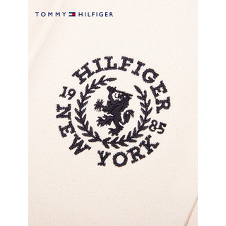 TOMMY HILFIGER24春季童装女纯棉徽章刺绣抽绳阔腿针织长裤TH2412085 米白色214 L/160cm