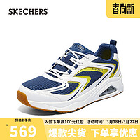 SKECHERS 斯凯奇 男子复古舒适慢跑鞋183081 白色/海军蓝色/WNV 43