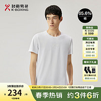 劲霸男装（K-Boxing）休闲时尚圆领夏季干爽舒适短袖t恤男FTCT2387 白色 170/M