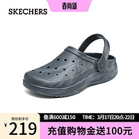 斯凯奇（Skechers）舒适休闲男子沙滩鞋243247 炭灰色/CHAR 43