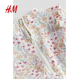 H&M2024新款童装婴时尚泳装长袖连体泳衣1208051 