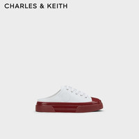 CHARLES&KEITH24春季休闲系带穆勒半拖平底鞋CK1-70900467-1 Red红色 35