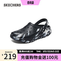 斯凯奇（Skechers）舒适休闲男子沙滩鞋243247 黑色/白色/BKW 43