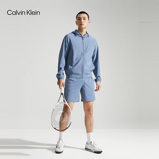 Calvin Klein【速干】运动24春夏男撞色织带跑步训练服连帽运动外套4MS4O525 420-晚波蓝 S