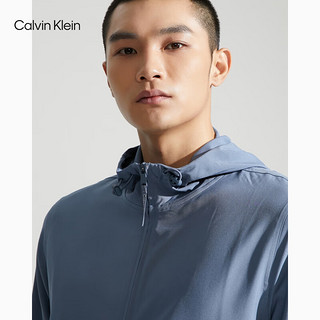 Calvin Klein【速干】运动24春夏男撞色织带跑步训练服连帽运动外套4MS4O525 420-晚波蓝 S