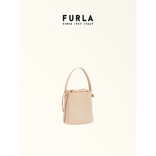 芙拉（FURLA）FURLA芙拉GIOVE牛皮迷你女士时尚单肩水桶包 小麦色