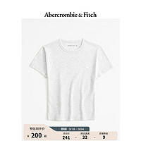 ABERCROMBIE & FITCH女装 24春夏休闲百搭小麋鹿短袖圆领T恤 358176-1 浅灰色 M (165/96A)