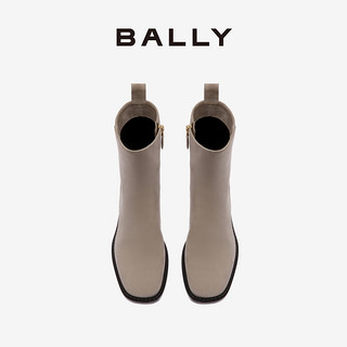 BALLY/巴利女士时尚休闲岩灰色皮靴短靴6303390 灰色 36