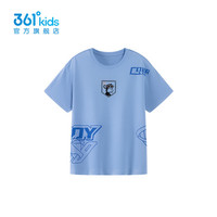 361°童装男童短袖针织衫2024年夏季中大童针织衫 秘境蓝 140cm