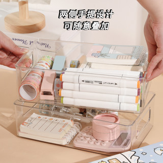 桌面透明亚克力抽屉式收纳盒面膜护肤化妆品杂物收纳筐零食置物架