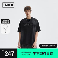 英克斯(inxx)APYD 潮牌夏新品简约宽松休闲短袖T恤男女同款XME2010581 黑色 S