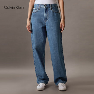 Calvin Klein Jeans24春夏女士街头复古纯棉蓝色水洗宽松牛仔裤40WK819 NA6-牛仔浅蓝 24