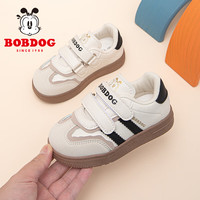 巴布豆(BOBDOG)童鞋男宝宝学步鞋春秋款儿童运动鞋 101341041 米/黑23 23码内长15.0cm/适合脚长14.0cm