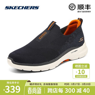 SKECHERS 斯凯奇 春夏季新款健步鞋男鞋GO WALK 6透气休闲运动鞋216202 NVOR