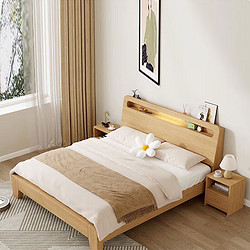 摩高空间 双人床实木床单人床木架床出租房床出租屋木床 1.2米加厚款 1.2米床
