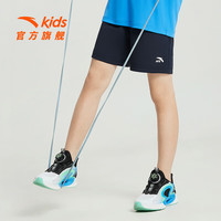 ANTA安踏儿童裤子男童装梭织运动短裤2024夏季速干透气时尚跑步五分裤 【速干-字母logo】深夜蓝-2 101cm