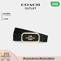 COACH 蔻驰 奥莱女士MORGAN矩形扣件腰带，25MM 黑色 M