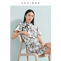 KAXIWEN 佧茜文 国风连衣裙女2024年夏季女装简约气质中长款修身裙子女