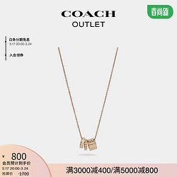 COACH 蔻驰 奥莱女士经典标志项链 玫瑰金色/粉笔白色