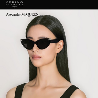 ALEXANDER MCQUEEN 开云眼镜 亚历山大·麦昆潮流猫眼黑超太阳镜墨镜AM0442S