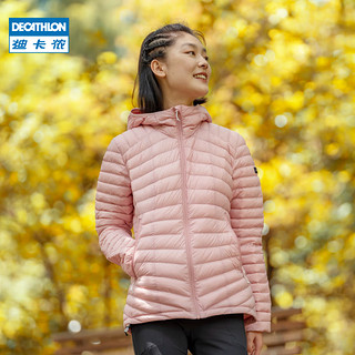 迪卡侬（DECATHLON）户外轻薄运动羽绒服保暖短款男女连帽滑雪内胆 米白色 XL(男180/女170宽松)