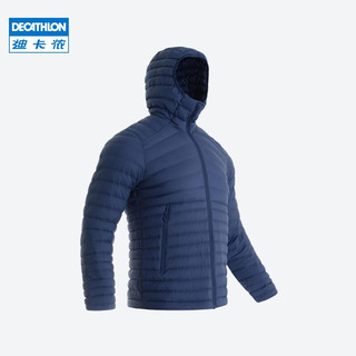 迪卡侬（DECATHLON）户外轻薄运动羽绒服保暖短款男女连帽滑雪内胆 烟青色 M(男175/女170修身)