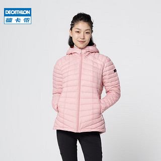 迪卡侬（DECATHLON）户外轻薄运动羽绒服保暖短款男女连帽滑雪内胆 浅紫色 L(男180/女170)