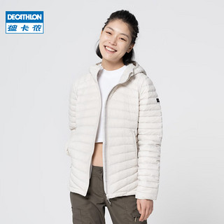 迪卡侬（DECATHLON）户外轻薄运动羽绒服保暖短款男女连帽滑雪内胆 浅紫色 2XL(男185/女175)