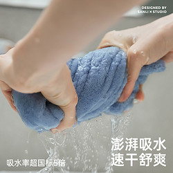 SANLI 三利 2条 三利毛巾纯棉洗脸家用吸水男女洗澡速干擦头发珊瑚绒成人面巾