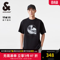 杰克·琼斯(JACK&JONES)春夏新款男士时尚个性潮流舒适弹力速干胶印贴布短袖T恤224201185 A06雪白色 常规 A06雪白色 165/88A/XS