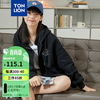 唐狮 TONLION卫衣外套女针织开衫春秋新款宽松连帽上衣[加菲猫联名]