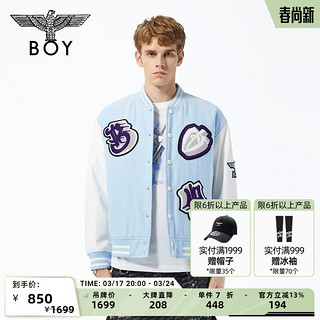 BOY LONDON棉服中性风夏季翅膀LOGO蓝色拼接宽松潮流百搭棒球服N29000 蓝色 M