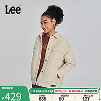 李 Lee 米色Oversize花形图案压线骑士夹棉外套女棉服LWT0073042RZ 米色