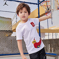 88VIP：NIKE 耐克 JORDAN耐克AJ大童装男童夏季针织纯棉柔软亲肤儿童短袖T恤