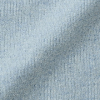 无印良品 MUJI 女式 W9AA003 圆领毛衣 长袖针织衫 浅蓝色 XL