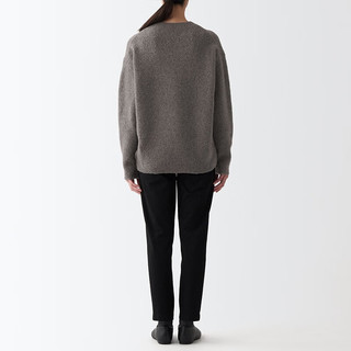 無印良品 MUJI 無印良品  女式 BAL26A2A 圆领毛衣 长袖针织衫 深咖啡棕色 M
